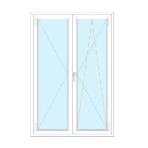 Portafinestra in PVC 2 ante 156x236