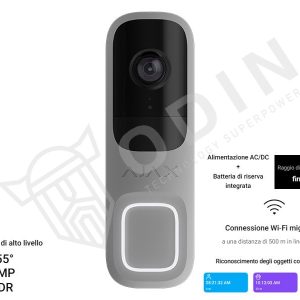 AJAX 66393 Doorbell videocitofono con IA integrata, sensore PIR e controllo tramite App colore grey