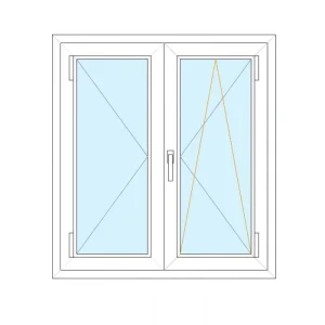 Finestra in PVC 2 ante 114x100