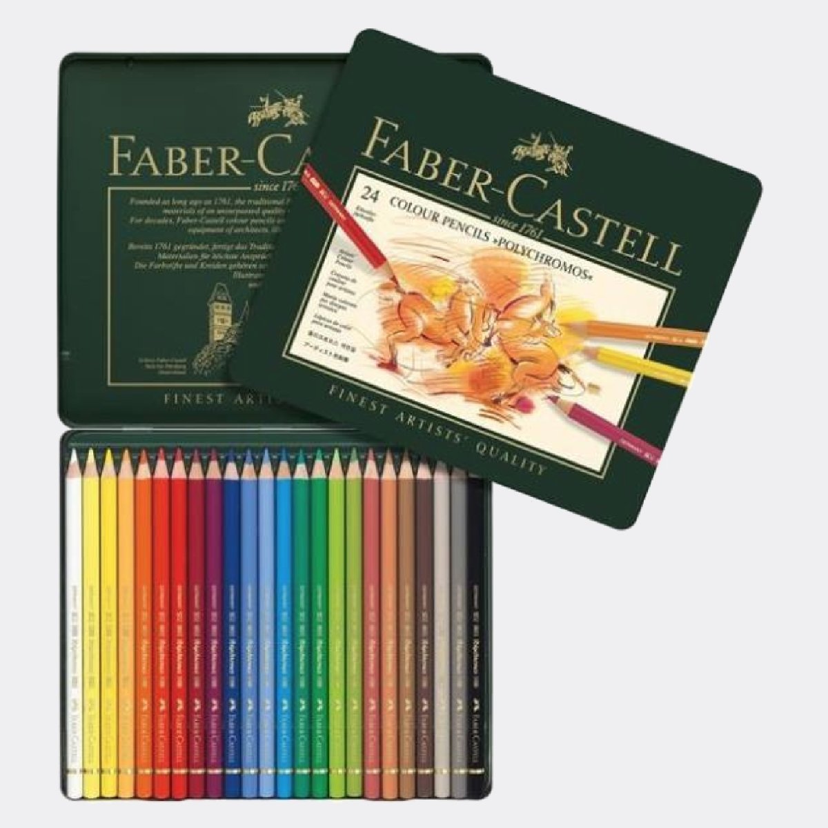 Astuccio metallo 24 matite colorate Sfumabili permanenti Faber-Castell Polychromos - immagine 2