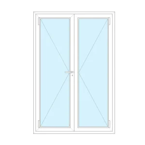 Porta con serratura in PVC 2 ante 115x250 apertura verso l'esterno